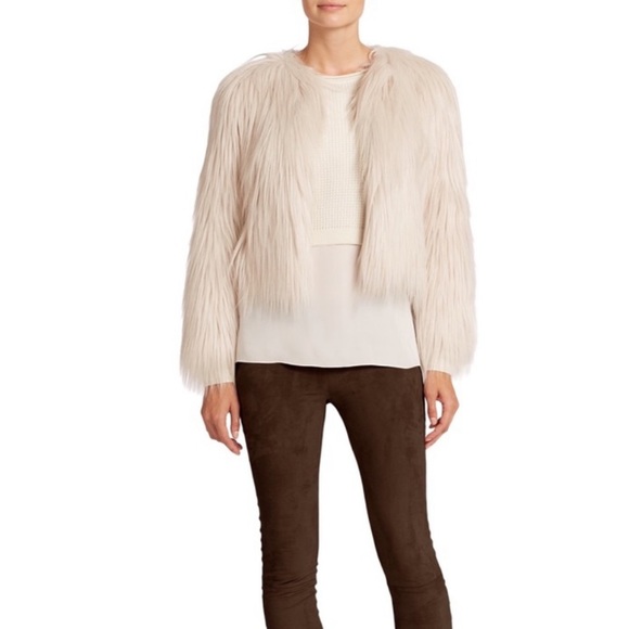 Elie Tahari Carli Faux Fur Jacket size M NWT *flaw*